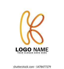 Letter K infinity logo template. Infinity, endless, unlimited symbol