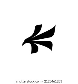 letter K initial eagle logo. Eagle head silhouette logo