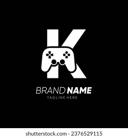 Letter K Initial Joy Stick Controller Game Logo Design Vector Icon Graphic Emblem Illustration
