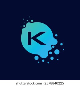 Letter K Initial Liquid Bubble Modern Logo Template