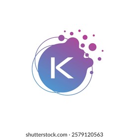 Letter K Initial Liquid Bubble Modern Logo Template