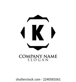 CARTA K LOGO INICIAL, CON COLOR NEGRO