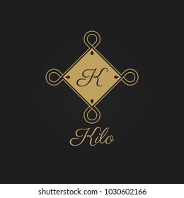 Letter K initial Luxury Logo template in vector for Restaurant, Royalty, Boutique, Cafe, Hotel, Jewelry. 