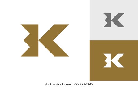 Letter K initial monogram with crown shape logo design vector