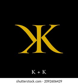 Letter K and K initials concept. Very suitable various business purposes also for symbol, logo, company name, brand name, personal name, icon and many more.