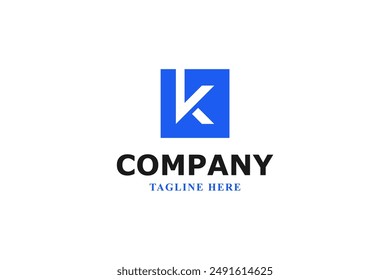 letter k inside square modern logo