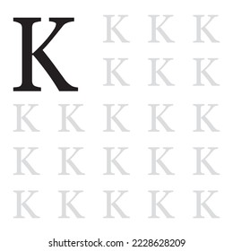 Letter K isolated on white background. Alphabet Letter K. .Font symbol of letter K. Printable Solid Black Letter K Silhouette. Vector illustration.