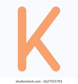 Icono de Vector aislado de la letra K, icono de Vector aislado de estilo plano. 