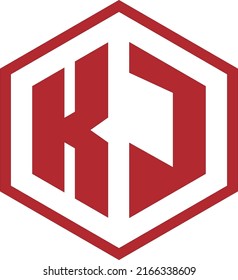 Letter k und j Logo Design Template Vektor, Hexagon