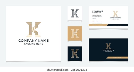 letter K justice law firm logo design vector template