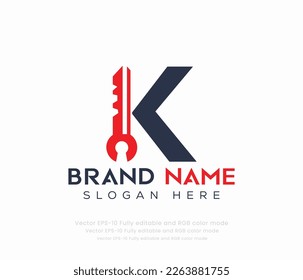 Letter K key logo vector templates 