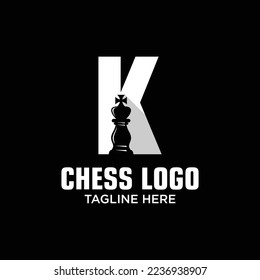 Letter K King of Chess Logo Design Template Inspiration, Vector Illustration.