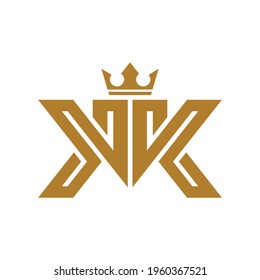 letter K K king gold logo icon vector concept graphic design