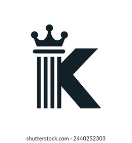 Diseño de plantilla de ilustración vectorial de logotipo de letra K king