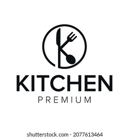 letter K kitchen logo icon vector template