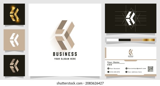 Letter K or KK monogram logo with business card design