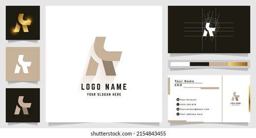 Letter K or KL monogram logo with business card design