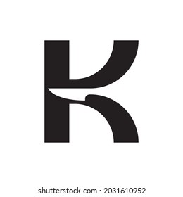 Letra K con diseño de icono de plantilla de logotipo con cuchillo