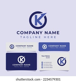 Letter K or KO Monogram Financial Logo, suitable for any business related to financial with K or KO initials.