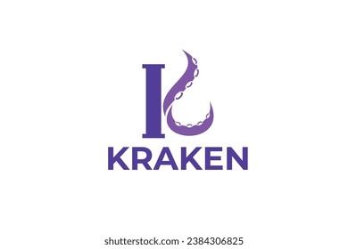 letter k kraken vector template logo design