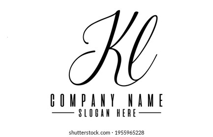 Letter K L logo design.KL initial letters