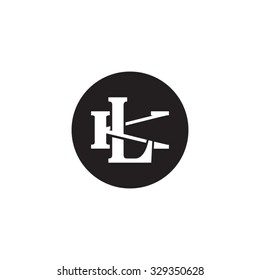 letter K and L monogram circle logo