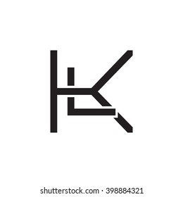 letter K and L monogram logo black