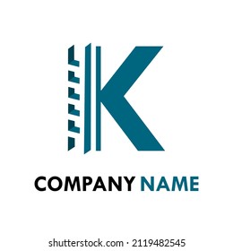 Letter K With Ladder Logo Template Illustration.