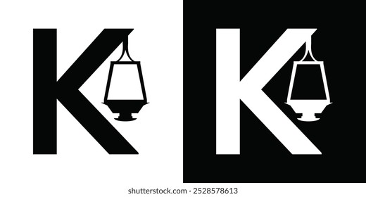 Letter K Lamp Interior Abstract Monogram Creative Business Logo
