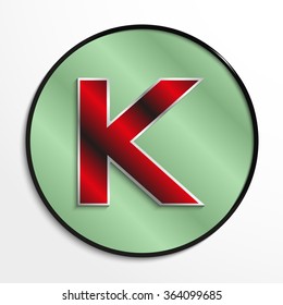Letter "K" of the Latin alphabet. Vector illustration.