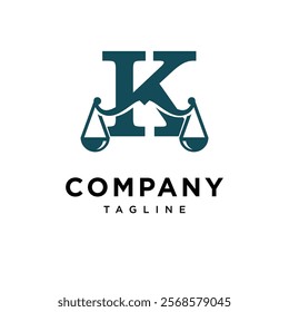Letter K Law Scale Logo Icon Vector