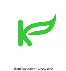 Letter K Leaf Logo