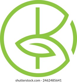 Letter K with Leaf logo