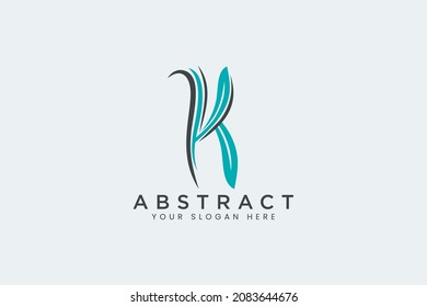 letter k leaf nature logo vector