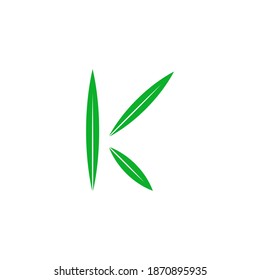 letter k leaf simple geometric symbol logo vector