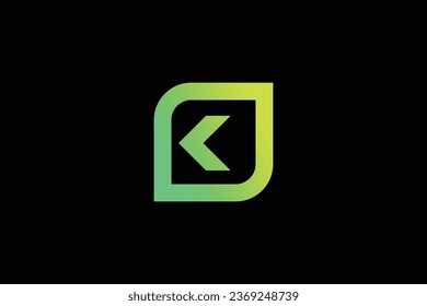 Letter K leaf trendy vector logo design