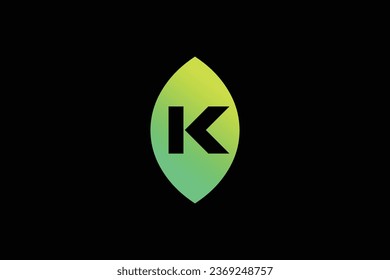 Letter K leaf trendy vector logo design