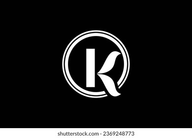 Letter K leaf trendy vector logo design