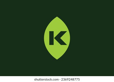 Letter K leaf trendy vector logo design