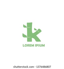 Letter k with leaves logo