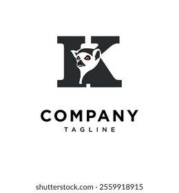 Letter K Lemur Logo Icon vector