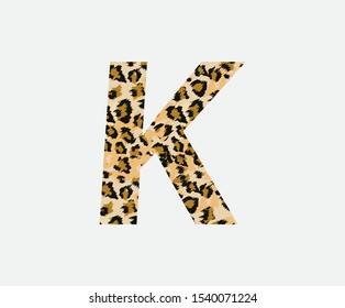 Letter K Leopard Letter Icon , Wild life animal letter K Cheetah Letter Icon. Animal Design Concept.