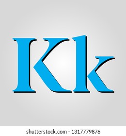 letter K light blue