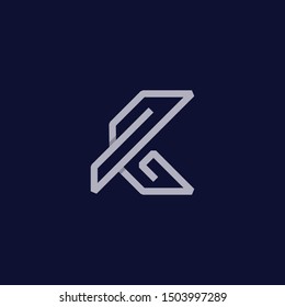 Letter K Line Abstract Maze Creative Business Logo