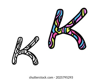 Letter K Line art vector template. Logo, icon, design template element. 