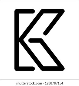 letter K line logo