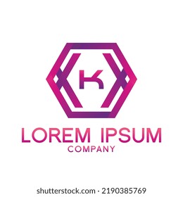 Diseño del logotipo de la línea K.Mínimo creativo símbolo de monograma lineal. Diseño universal elegante de señalización vectorial. Logotipo de marca de primera calidad. Símbolo gráfico del alfabeto para identidad tecnológica