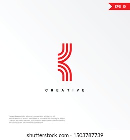 Letter K line logo icon design template elements