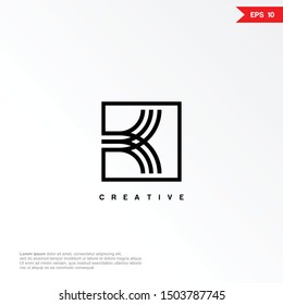 Letter K line logo icon design template elements
