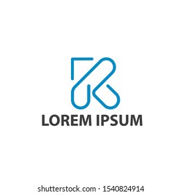 Letter K line logo inspiration. Business tech logotype vector illustration